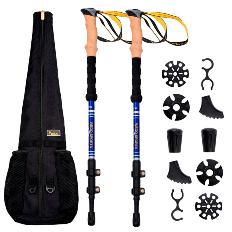 Kit bastones senderismo y mochila porta bastones impermeable